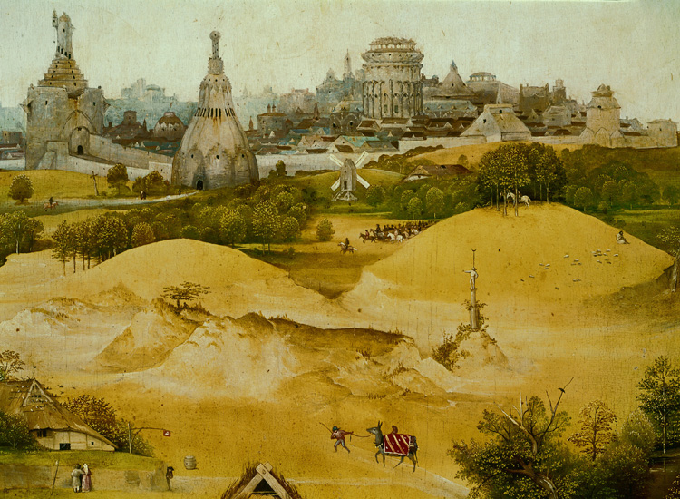 Hieronymus Bosch, Trittico dell’adorazione dei Magi (1485-1500 circa), olio su tavola, particolare. Madrid, Museo del Prado (Scala)